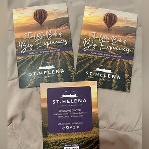 St. Helena Napa Valley Wine Passport (3 Passports) for FREE Wine Tasting